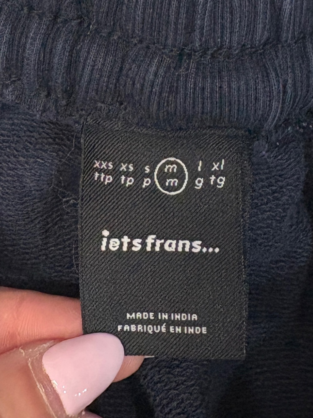 UO iets frans... Harri Paneled Wide Leg Sweatpants Navy - Picture 4 of 4